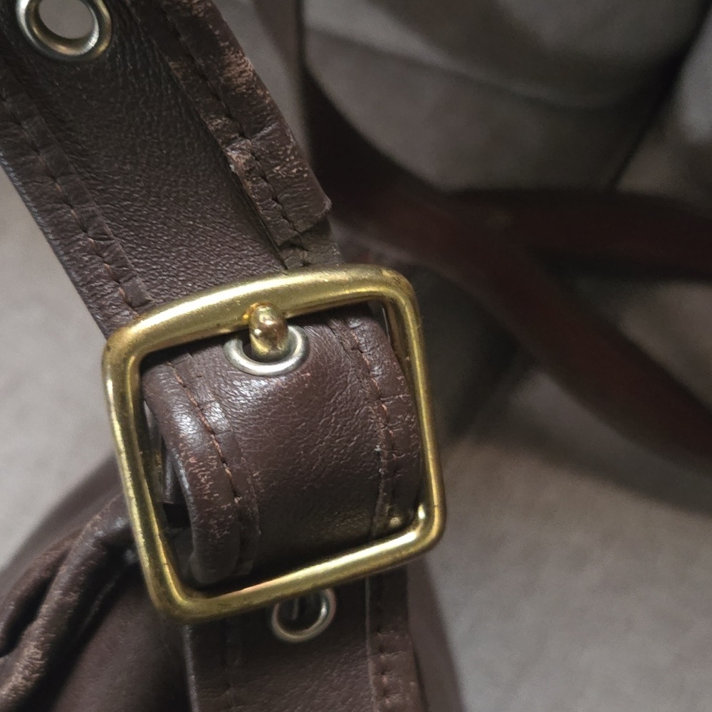 Coach Black Leather Messenger Crossbody with Brass Hardware - Picture 7 of 13